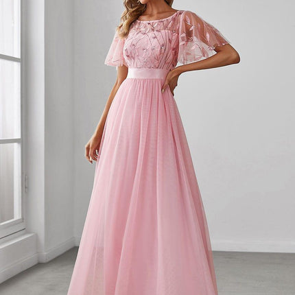 Haven | A-Line Ruffle Sleeve Wedding Guest Dress