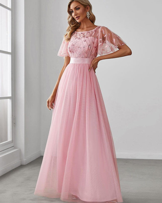 Haven | A-Line Ruffle Sleeve Wedding Guest Dress