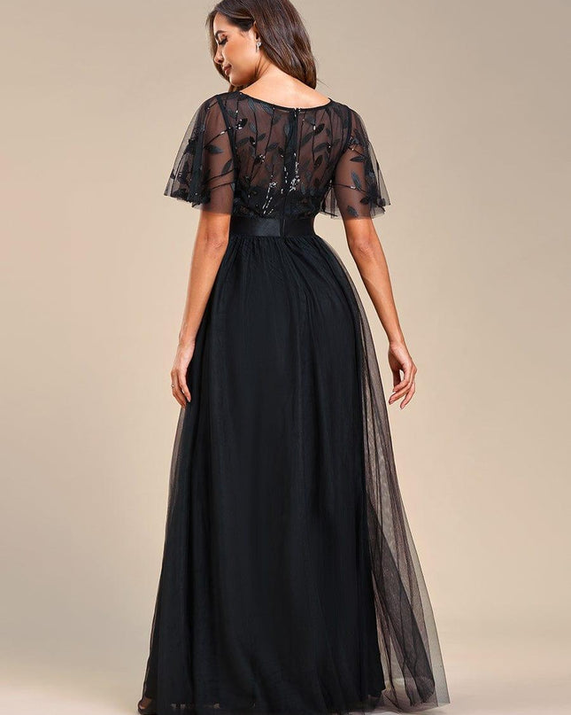 Haven | A-Line Ruffle Sleeve Wedding Guest Dress