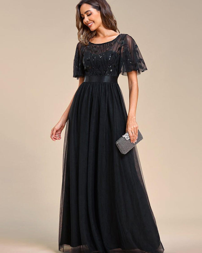 Haven | A-Line Ruffle Sleeve Wedding Guest Dress