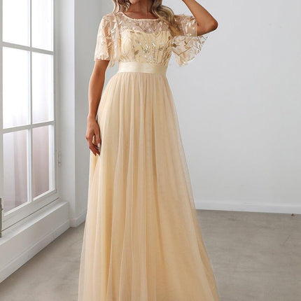 Haven | A-Line Ruffle Sleeve Wedding Guest Dress