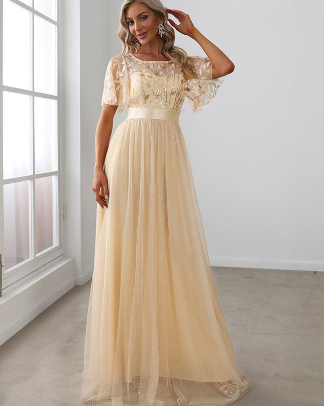 Haven | A-Line Ruffle Sleeve Wedding Guest Dress