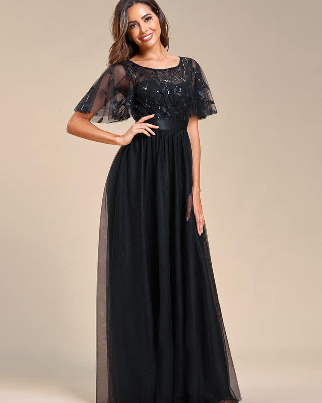 Haven | A-Line Ruffle Sleeve Wedding Guest Dress