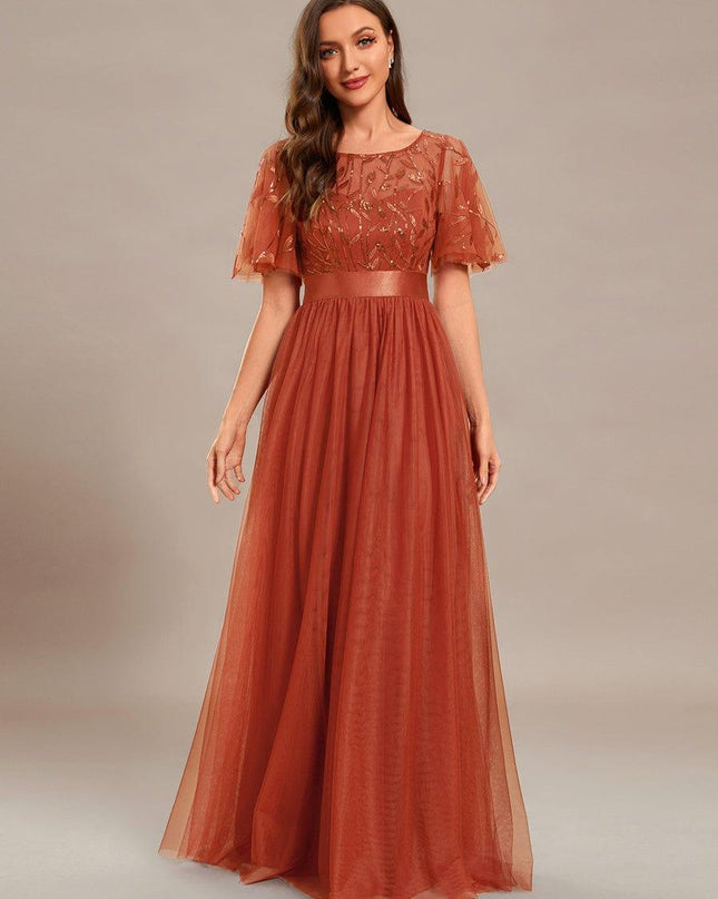 Haven | A-Line Ruffle Sleeve Wedding Guest Dress