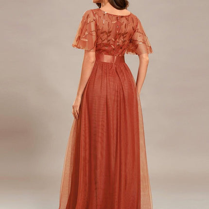 Haven | A-Line Ruffle Sleeve Wedding Guest Dress