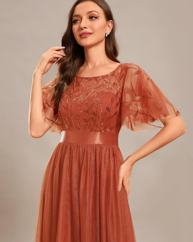 Haven | A-Line Ruffle Sleeve Wedding Guest Dress