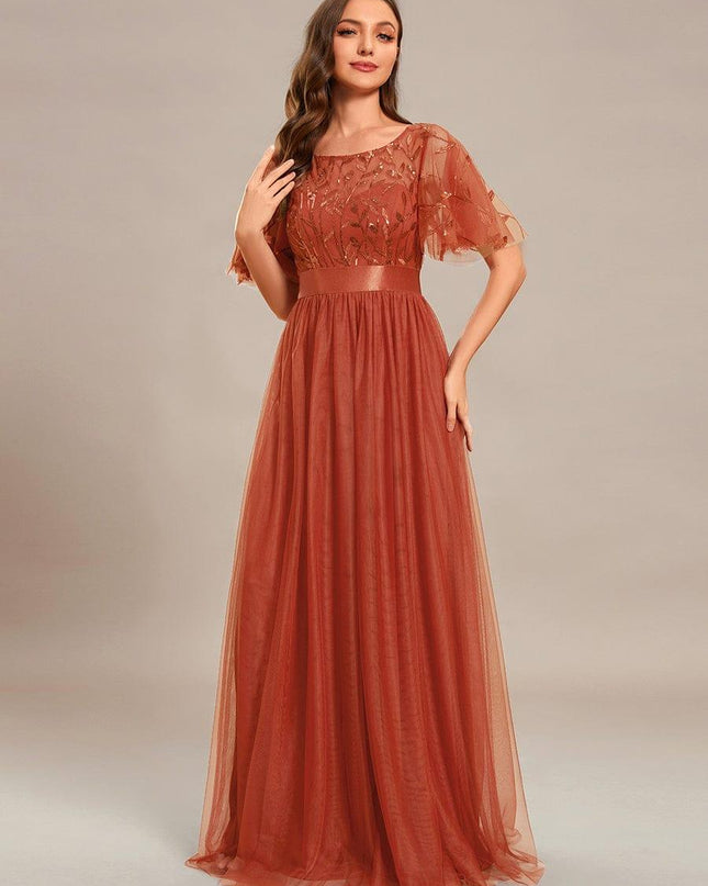 Haven | A-Line Ruffle Sleeve Wedding Guest Dress