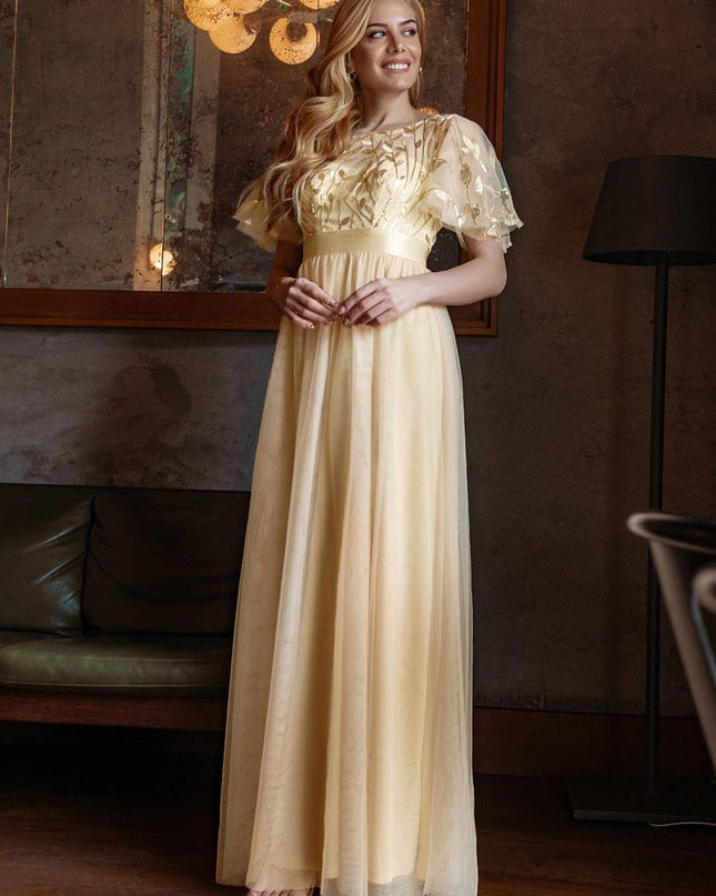 Haven | A-Line Ruffle Sleeve Wedding Guest Dress