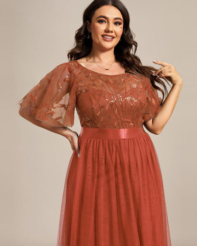 Haven | A-Line Ruffle Sleeve Wedding Guest Dress