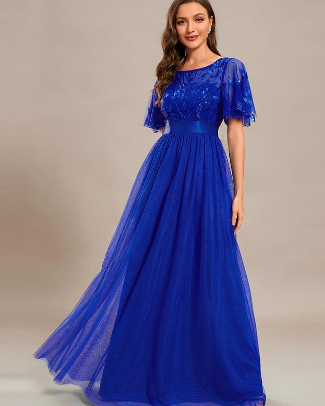 Haven | A-Line Ruffle Sleeve Wedding Guest Dress