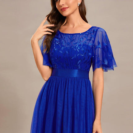 Haven | A-Line Ruffle Sleeve Wedding Guest Dress