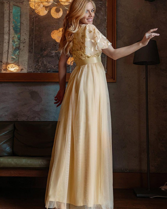 Haven | A-Line Ruffle Sleeve Wedding Guest Dress