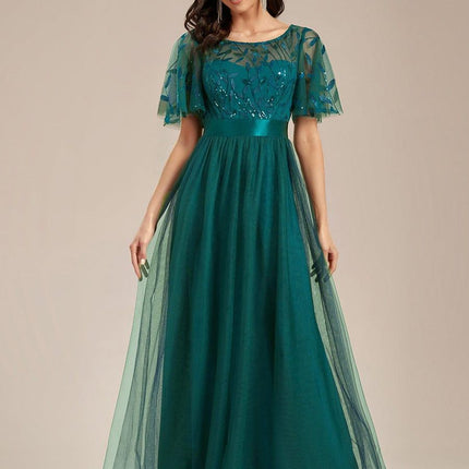 Haven | A-Line Ruffle Sleeve Wedding Guest Dress