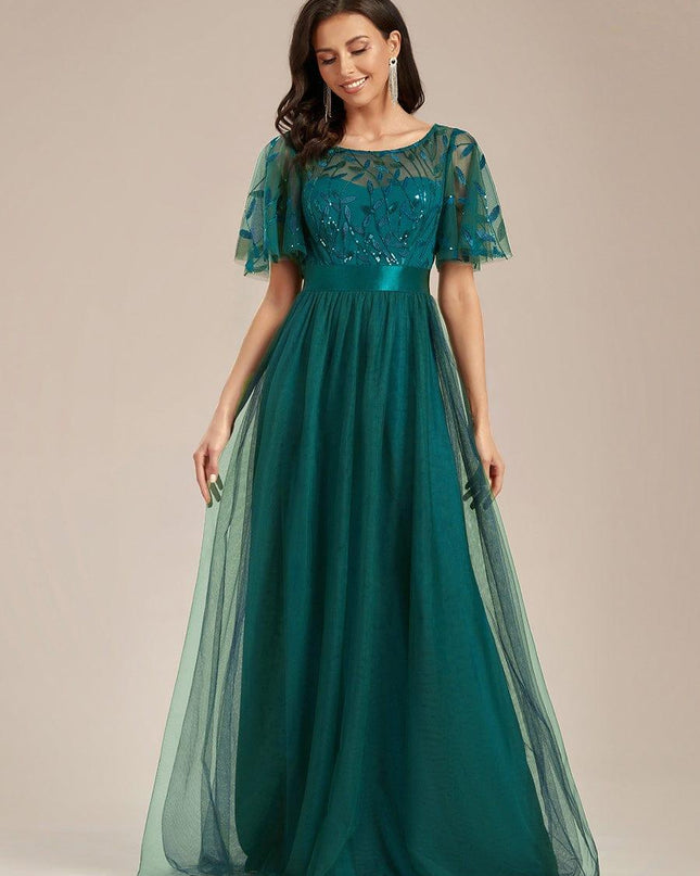 Haven | A-Line Ruffle Sleeve Wedding Guest Dress