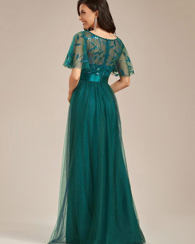 Haven | A-Line Ruffle Sleeve Wedding Guest Dress