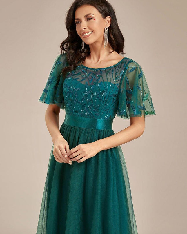 Haven | A-Line Ruffle Sleeve Wedding Guest Dress