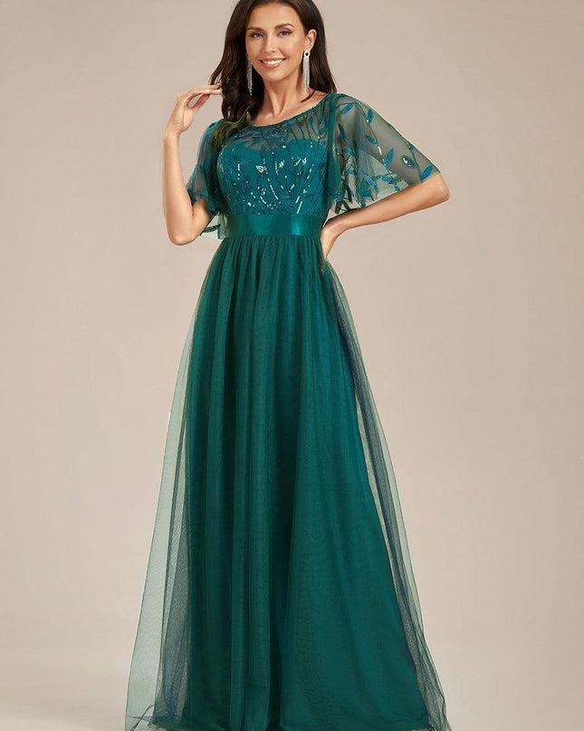 Haven | A-Line Ruffle Sleeve Wedding Guest Dress