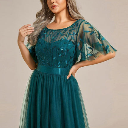 Haven | A-Line Ruffle Sleeve Wedding Guest Dress