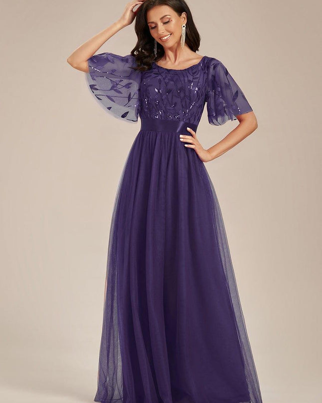 Haven | A-Line Ruffle Sleeve Wedding Guest Dress