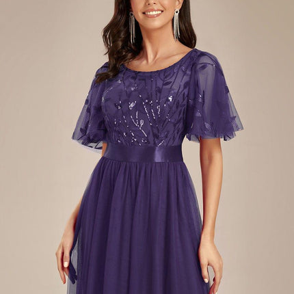 Haven | A-Line Ruffle Sleeve Wedding Guest Dress