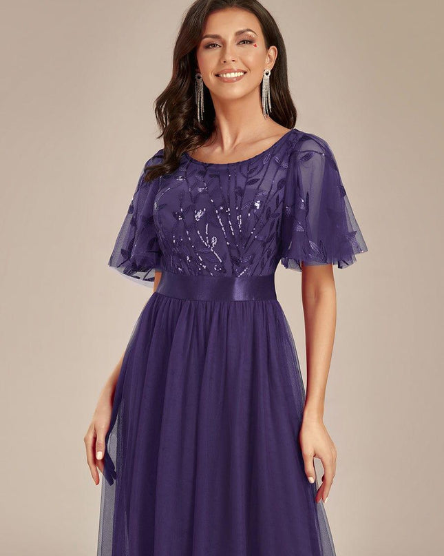 Haven | A-Line Ruffle Sleeve Wedding Guest Dress
