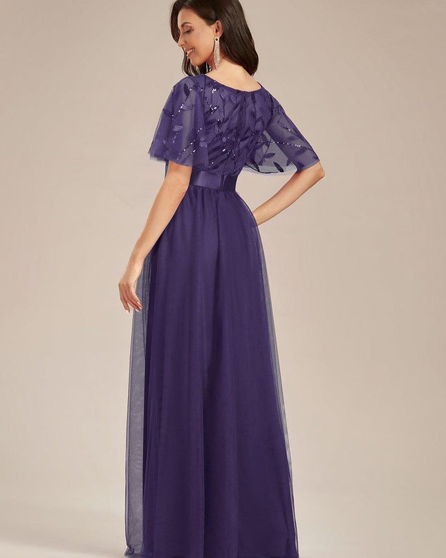 Haven | A-Line Ruffle Sleeve Wedding Guest Dress