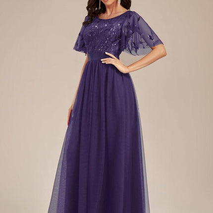 Haven | A-Line Ruffle Sleeve Wedding Guest Dress