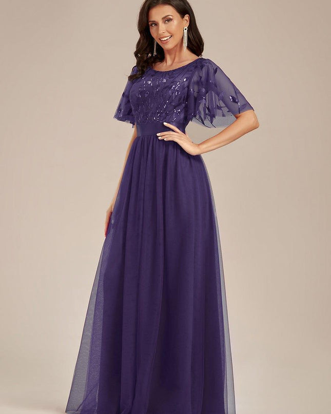 Haven | A-Line Ruffle Sleeve Wedding Guest Dress