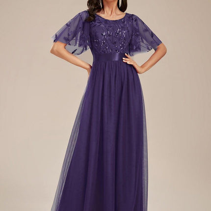 Haven | A-Line Ruffle Sleeve Wedding Guest Dress