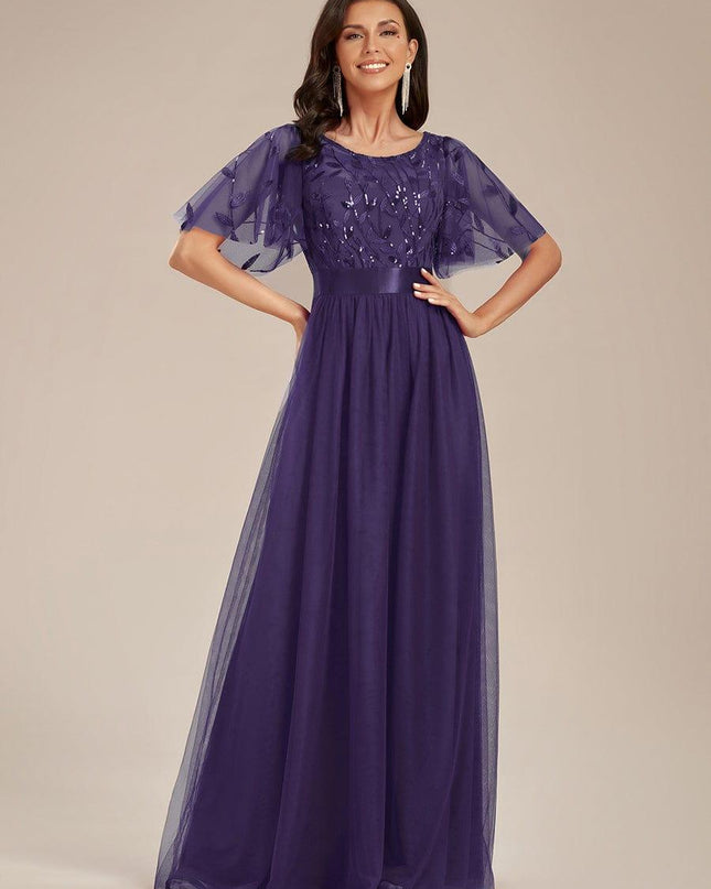 Haven | A-Line Ruffle Sleeve Wedding Guest Dress