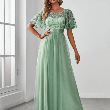 Haven | A-Line Ruffle Sleeve Wedding Guest Dress