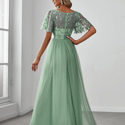 Haven | A-Line Ruffle Sleeve Wedding Guest Dress