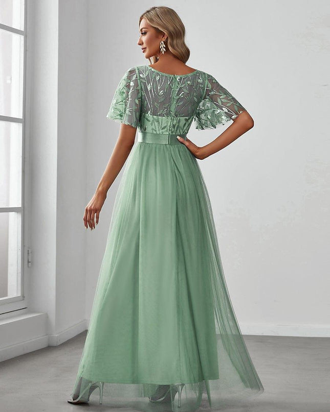 Haven | A-Line Ruffle Sleeve Wedding Guest Dress