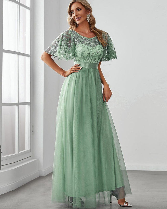 Haven | A-Line Ruffle Sleeve Wedding Guest Dress