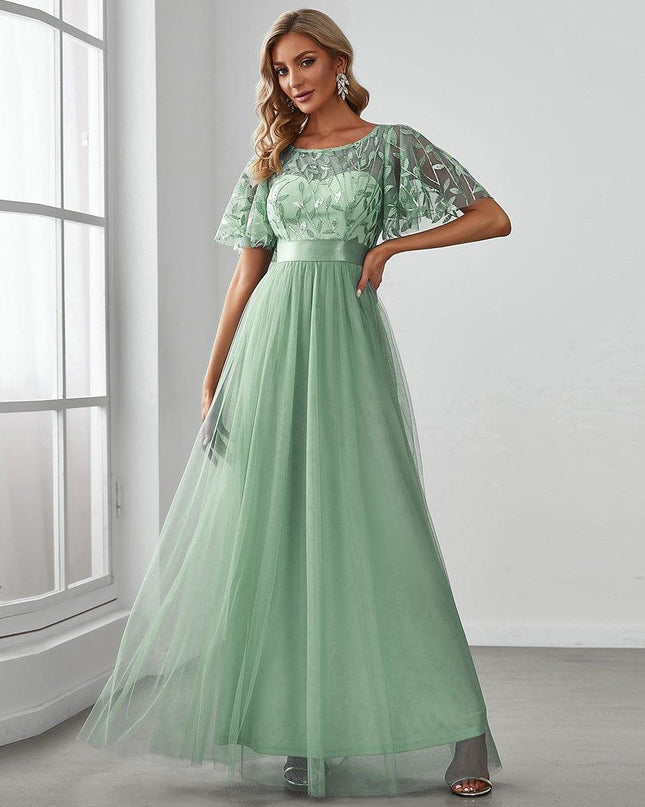Haven | A-Line Ruffle Sleeve Wedding Guest Dress