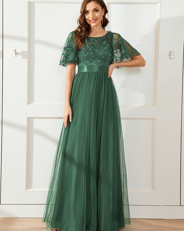 Haven | A-Line Ruffle Sleeve Wedding Guest Dress