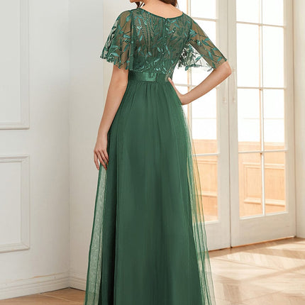 Haven | A-Line Ruffle Sleeve Wedding Guest Dress