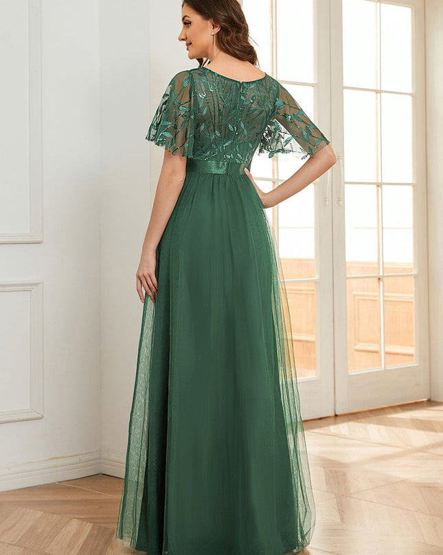 Haven | A-Line Ruffle Sleeve Wedding Guest Dress