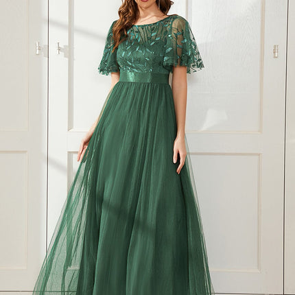 Haven | A-Line Ruffle Sleeve Wedding Guest Dress
