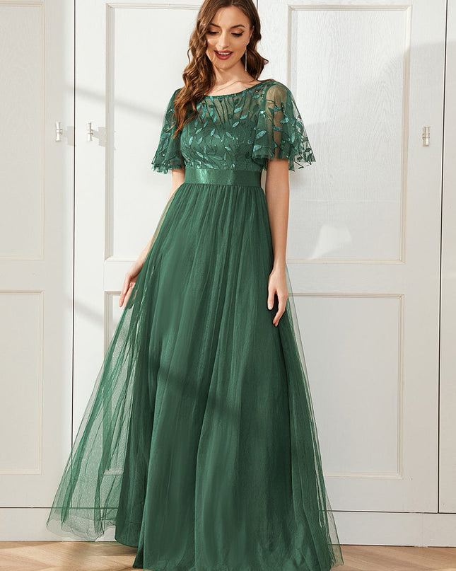 Haven | A-Line Ruffle Sleeve Wedding Guest Dress
