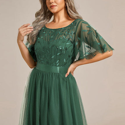 Haven | A-Line Ruffle Sleeve Wedding Guest Dress