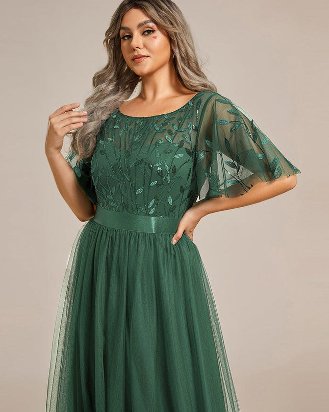 Haven | A-Line Ruffle Sleeve Wedding Guest Dress