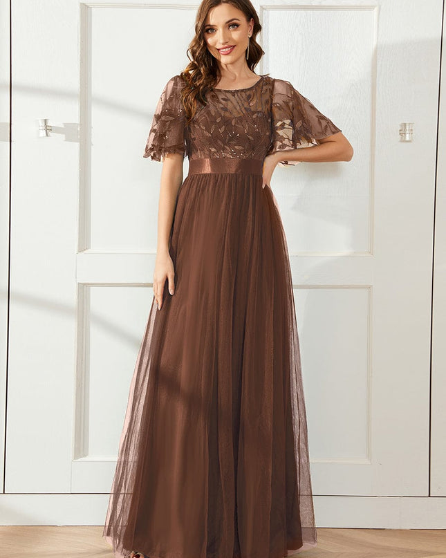 Haven | A-Line Ruffle Sleeve Wedding Guest Dress