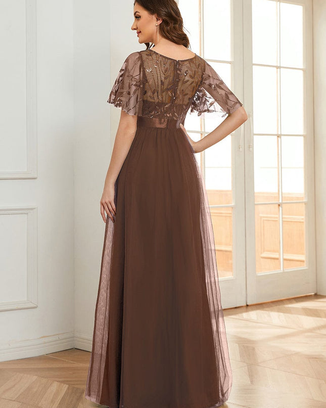 Haven | A-Line Ruffle Sleeve Wedding Guest Dress