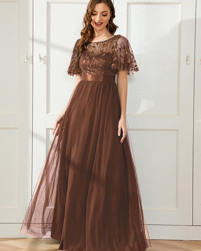 Haven | A-Line Ruffle Sleeve Wedding Guest Dress