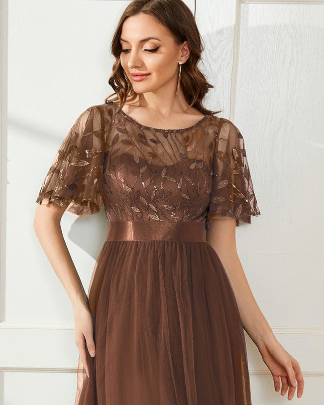 Haven | A-Line Ruffle Sleeve Wedding Guest Dress