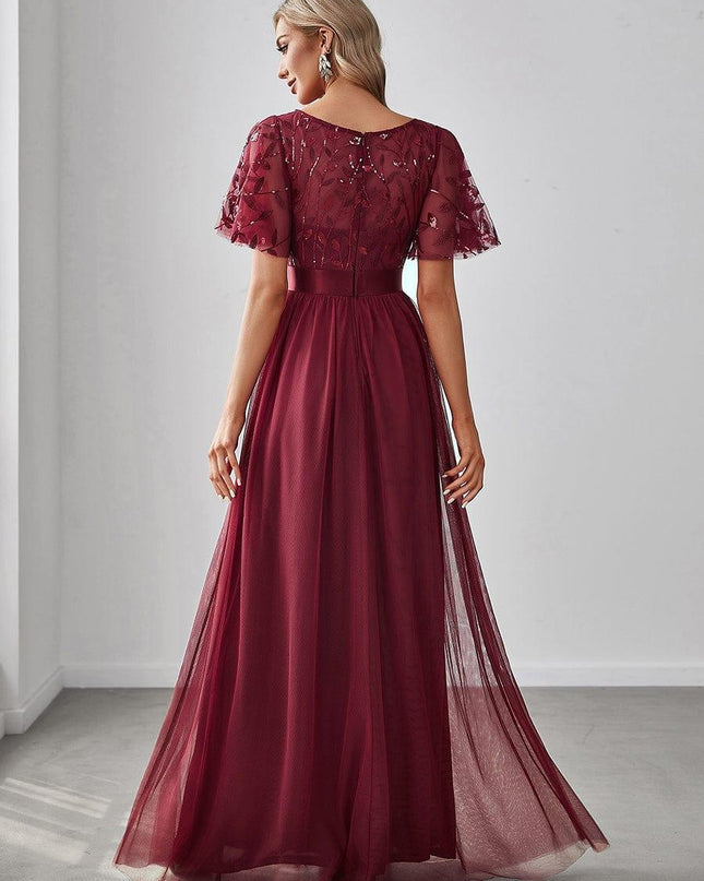 Haven | A-Line Ruffle Sleeve Wedding Guest Dress