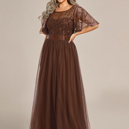 Haven | A-Line Ruffle Sleeve Wedding Guest Dress