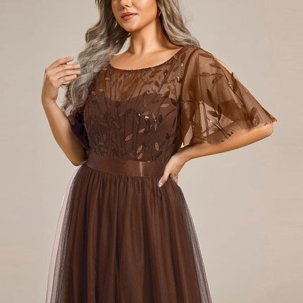 Haven | A-Line Ruffle Sleeve Wedding Guest Dress