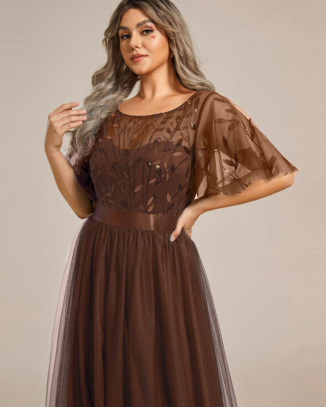 Haven | A-Line Ruffle Sleeve Wedding Guest Dress